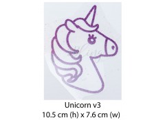 Iron-on transfer, Image Unicorn head v3, 10.5x7.6 cm